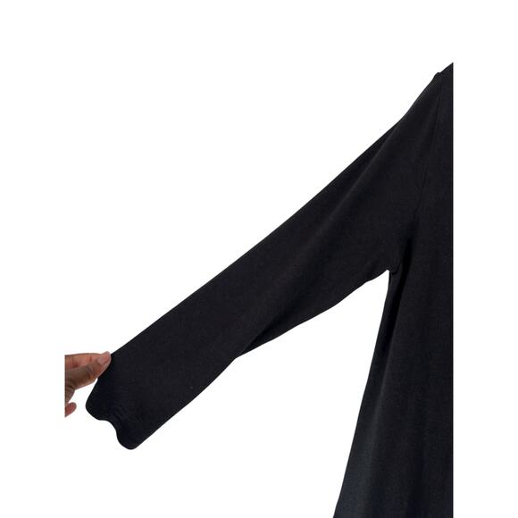 Black V-Neck Basic Casual Lace Trim Elena Gilbert Top Dainty Stretch Everyday - Picture 6 of 12